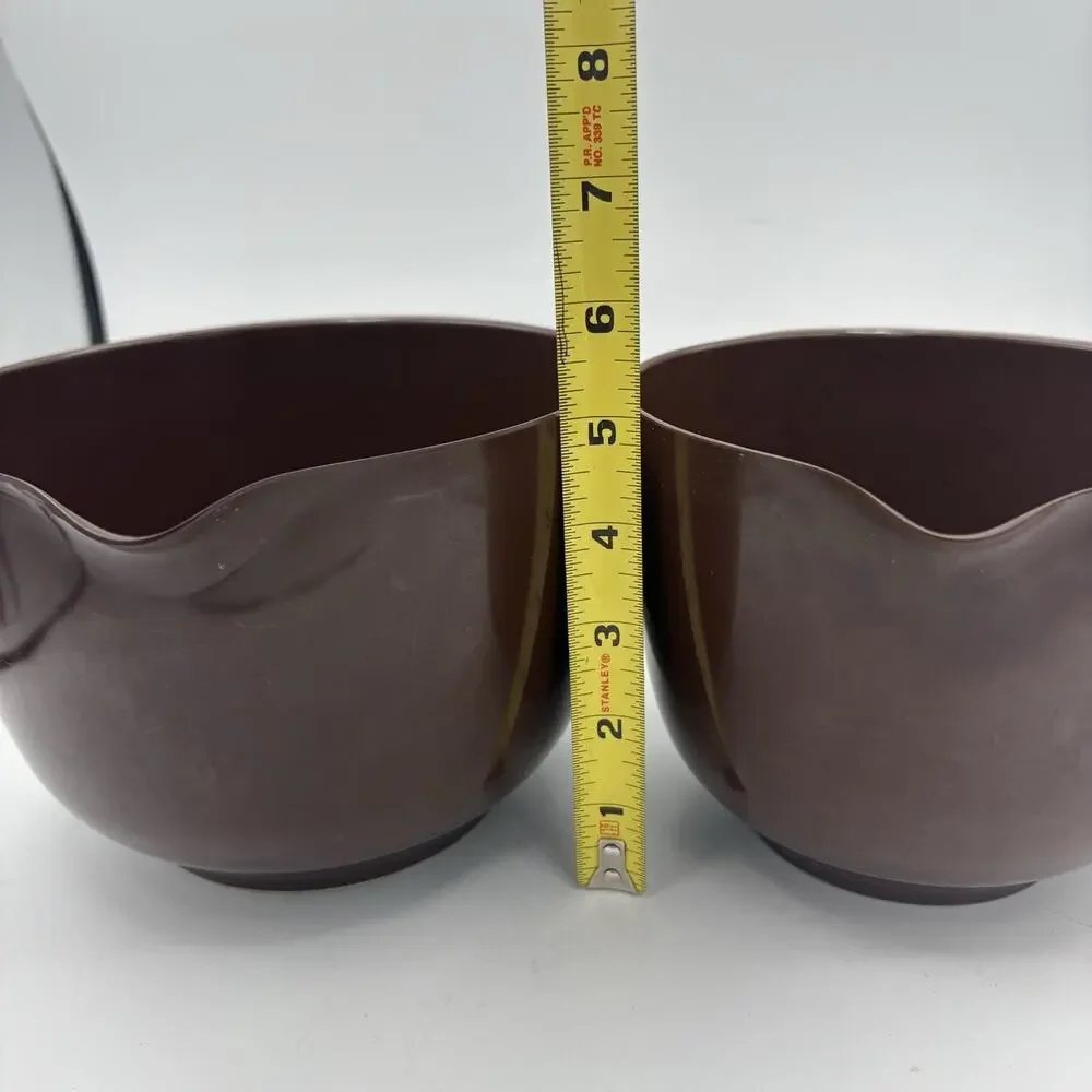 Rosti Denmark Mixing Bowls Lot of 2 Melamine 2L & 1.5L‎ Brown Vintage
